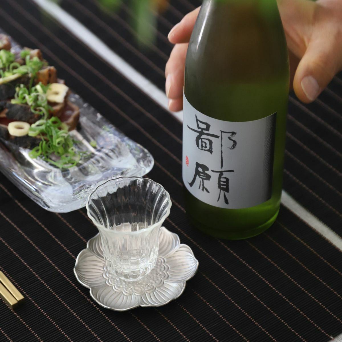 蓮　花型　シルバー茶たくトレー　8.5cm