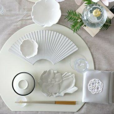 半月型 リバーシブルプレイスマット折敷膳｜M苦楽園｜おしゃれな食器