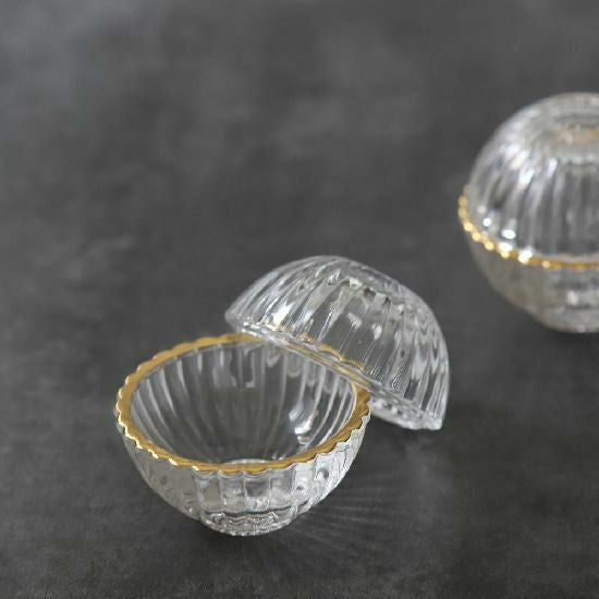 ガラス製丸型皿 木箱付き ガラス製蓋付きてまり丸型硝子小鉢 6.7cm｜おしゃれな食器の通販サイト