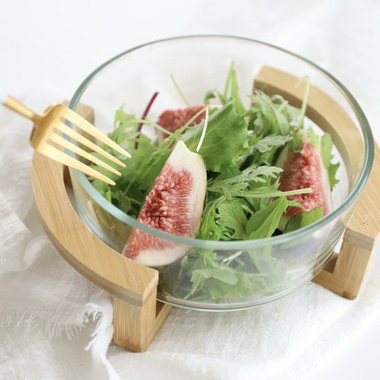 ガラス製 竹バンブースタンド付き大鉢ボウル｜M苦楽園｜おしゃれな食器