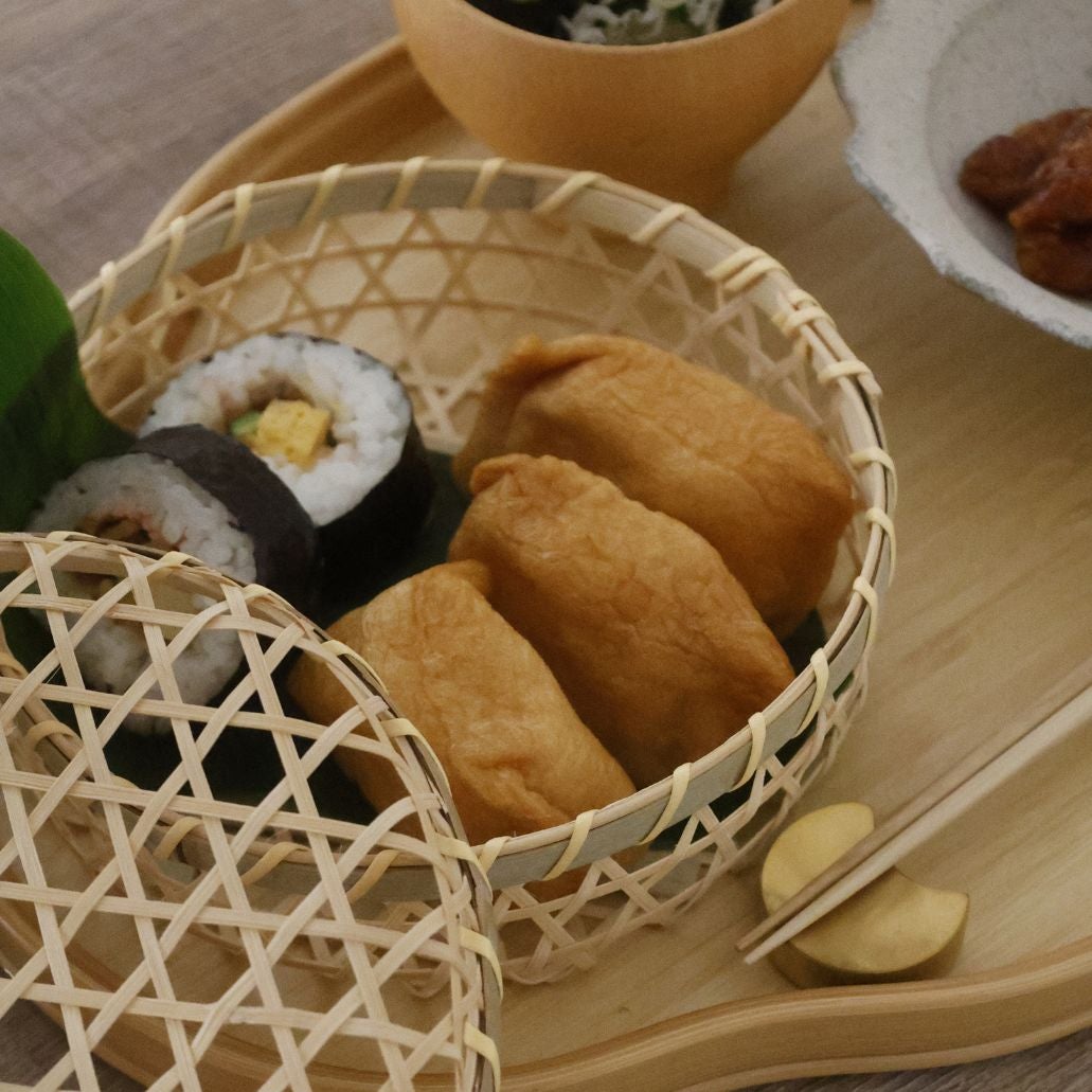 竹製かご お弁当箱丸ラウンド｜M苦楽園｜おしゃれな食器通販サイト｜M