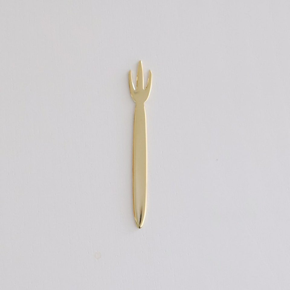 ステンレス製　オードブルピック　6本セット　9cm（トリデンテゴールド）