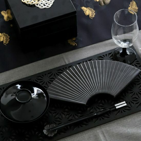 木製 麻の葉柄 長角プレイスマット折敷｜M苦楽園｜おしゃれな食器通販