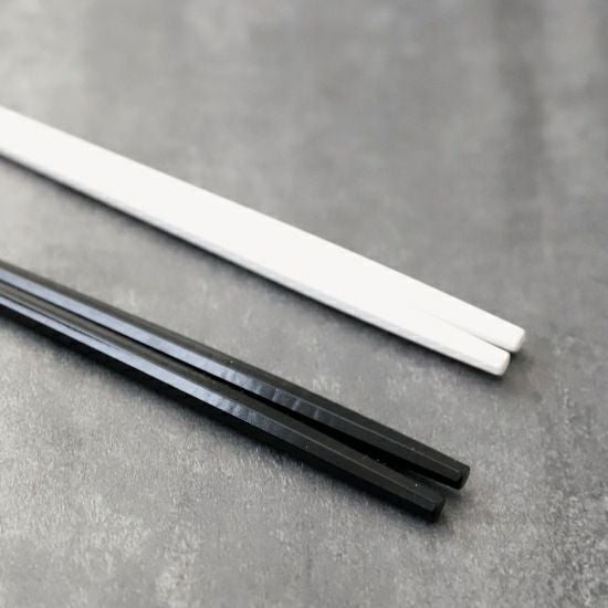 八角シンプル箸　白黒