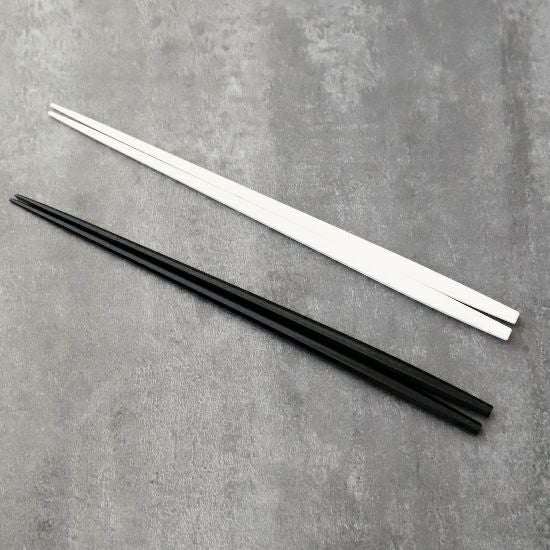 八角シンプル箸　白　黒