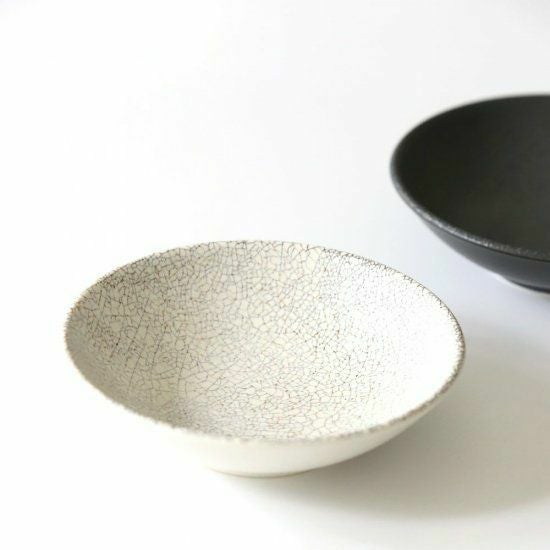 美濃焼　貫入ボウル　陶磁器　ホワイト14cm