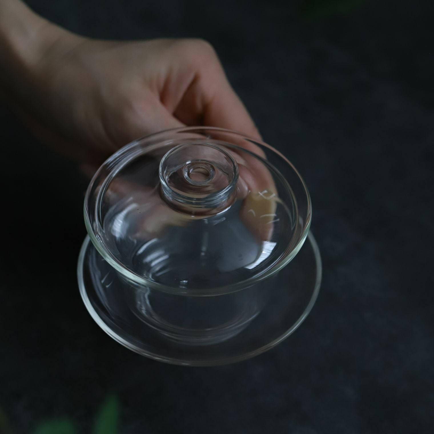 耐熱ガラス製ソーサー付き蓋碗茶器シンプル｜M苦楽園｜おしゃれな食器