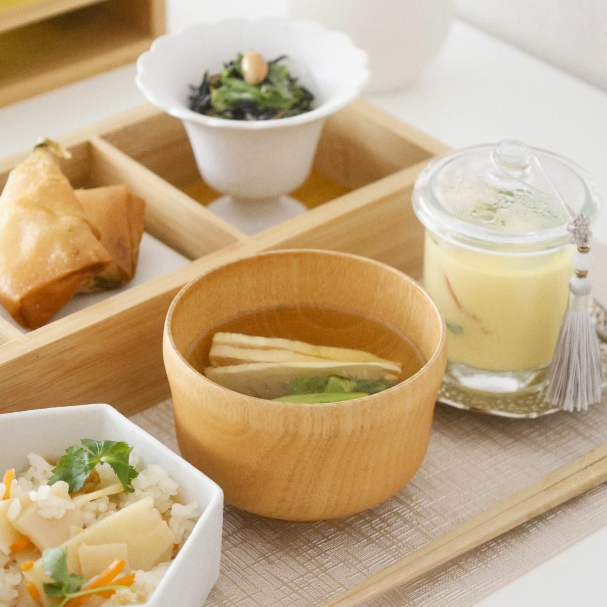 木製　漆器　ひさご味噌汁椀　10cm　ナチュラル