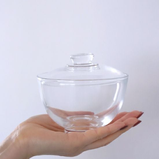 ガラス製 蓋つきスープボウル小煮物碗 11.6cm｜M苦楽園｜おしゃれな