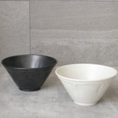 美濃焼　黒いスマート丼　磁器　18.5cm　RINKA　