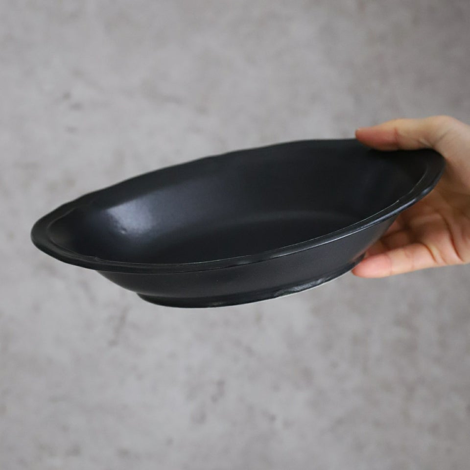 美濃焼　カレー・パスタオーバル皿　磁器　RINKA　23.6cm
