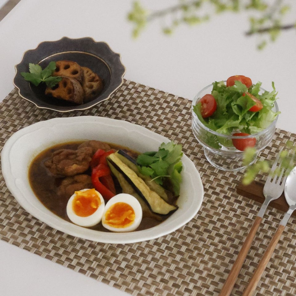 美濃焼　カレー・パスタオーバル皿　磁器　RINKA　23.6cm