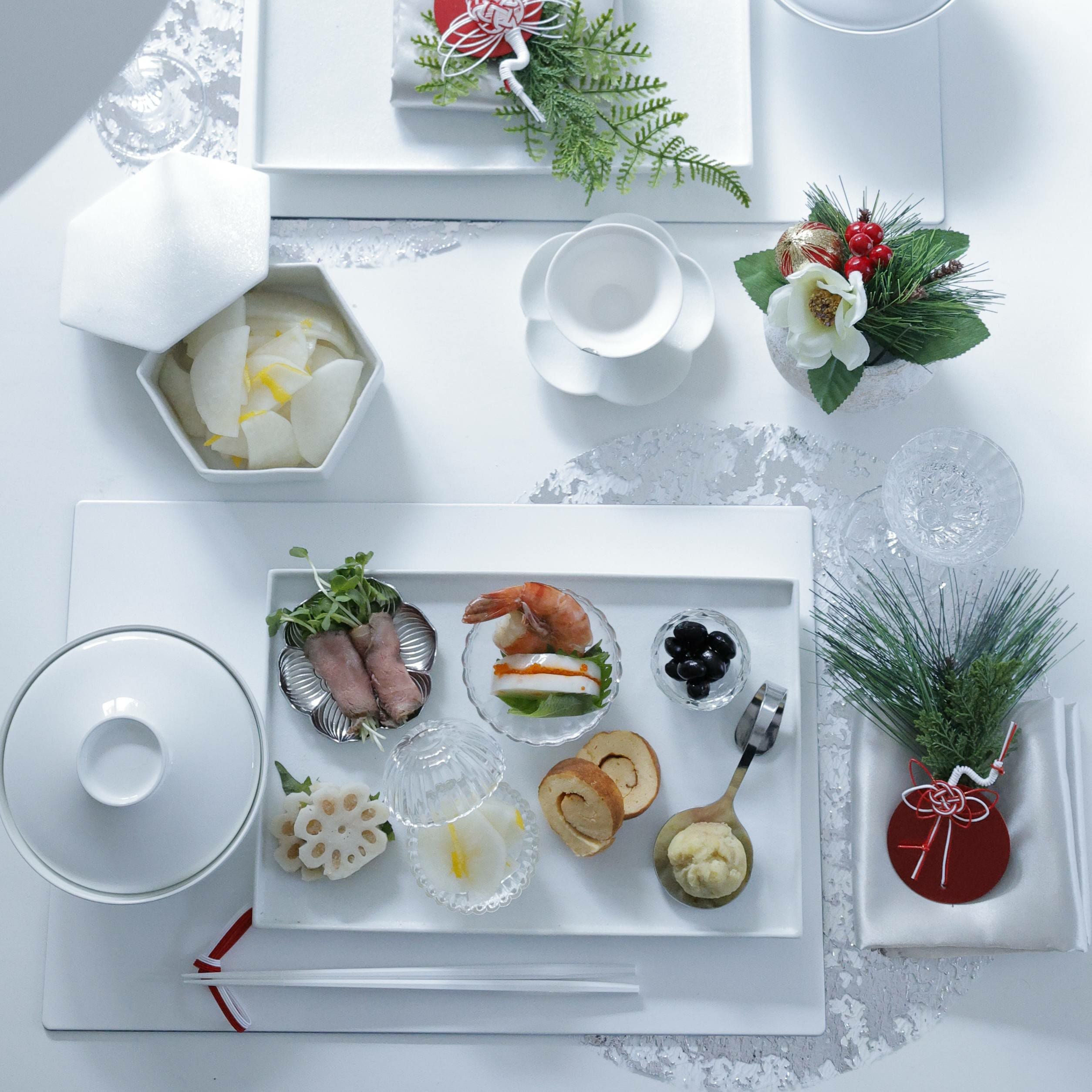 長角リバーシブル折敷ホワイト｜M苦楽園｜おしゃれな食器通販サイト