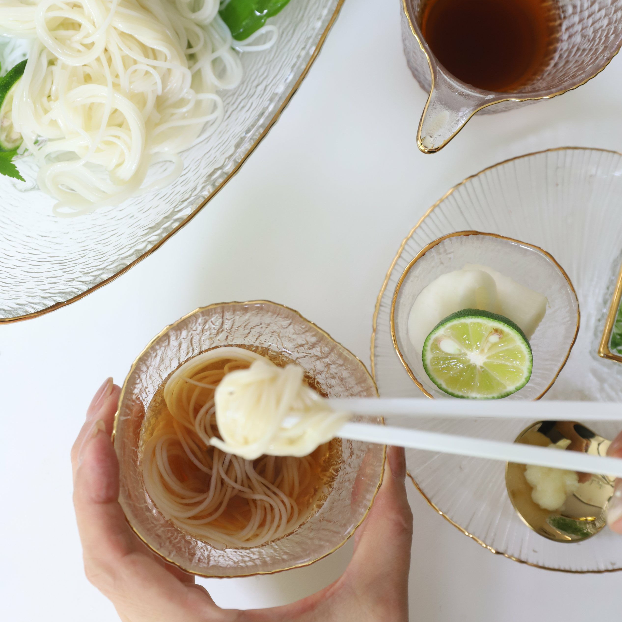 ガラス製 ゴールドライン小鉢｜M苦楽園｜おしゃれな食器通販サイト