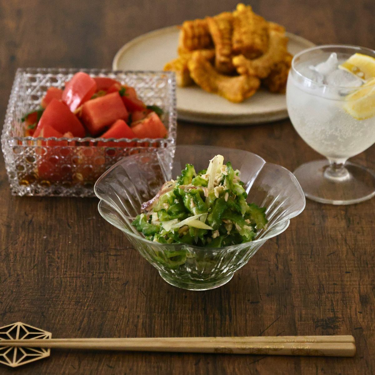 花ガラスボウル鉢｜M苦楽園｜おしゃれな食器通販サイト