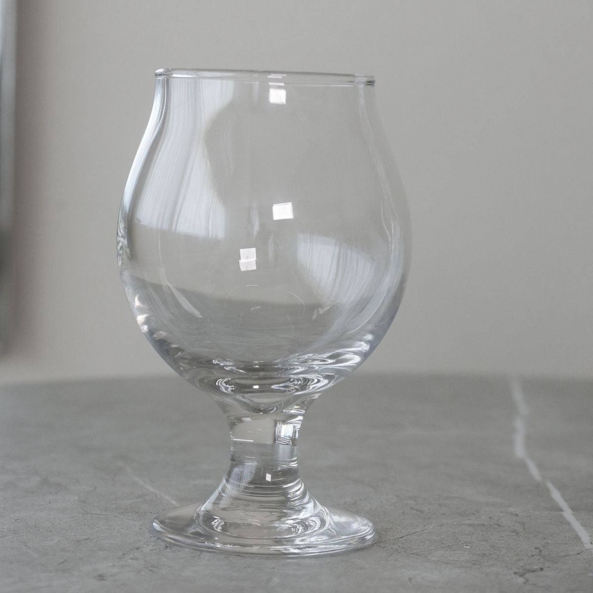 ガラス製　丸いビアグラス　14cm