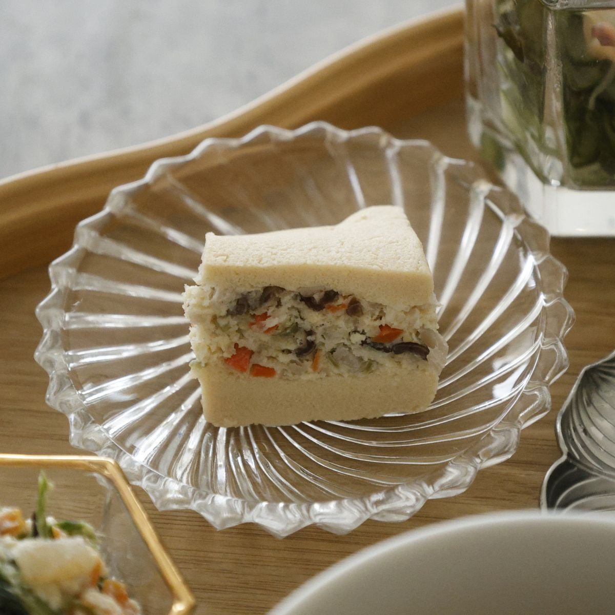 ガラス製　スワール豆皿